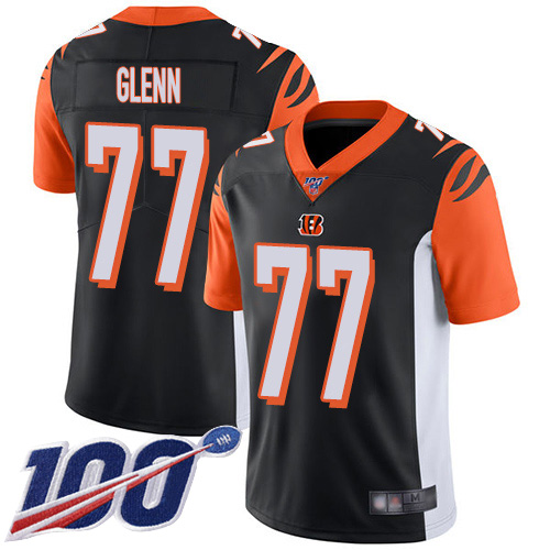 Cincinnati Bengals Limited Black Men Cordy Glenn Home Jersey NFL Footballl #77 100th Season Vapor Untouchable->cincinnati bengals->NFL Jersey